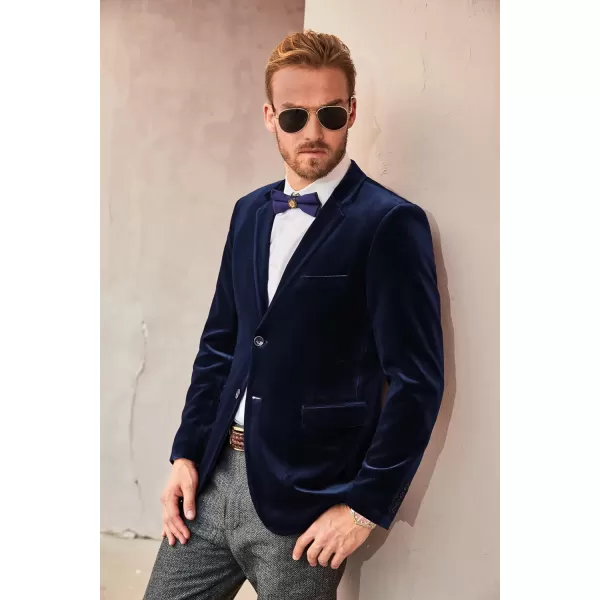 PJ PAUL JONES Mens Velvet Blazer Two Button Solid Slim Fit Blazer Sport Coat for Dinner Prom Wedding