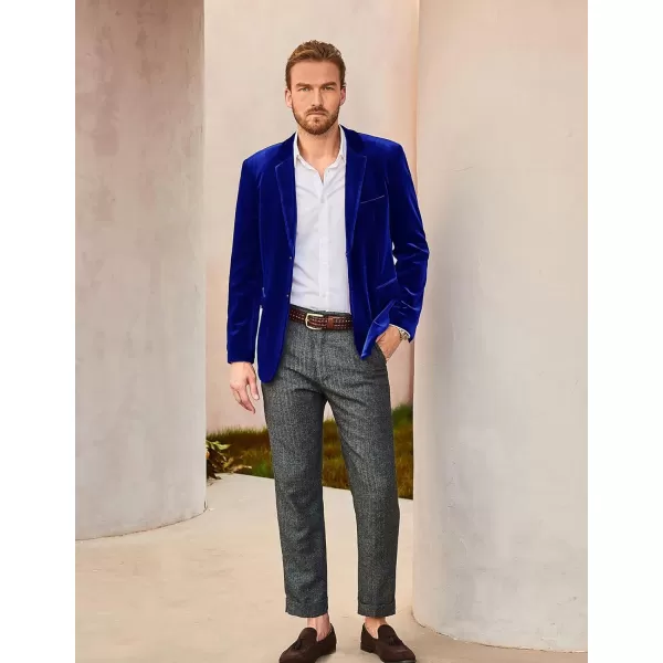 PJ PAUL JONES Mens Velvet Blazer Two Button Solid Slim Fit Blazer Sport Coat for Dinner Prom Wedding