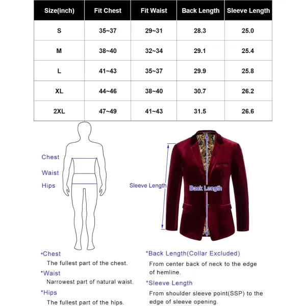 PJ PAUL JONES Mens Velvet Blazer Two Button Solid Slim Fit Blazer Sport Coat for Dinner Prom Wedding