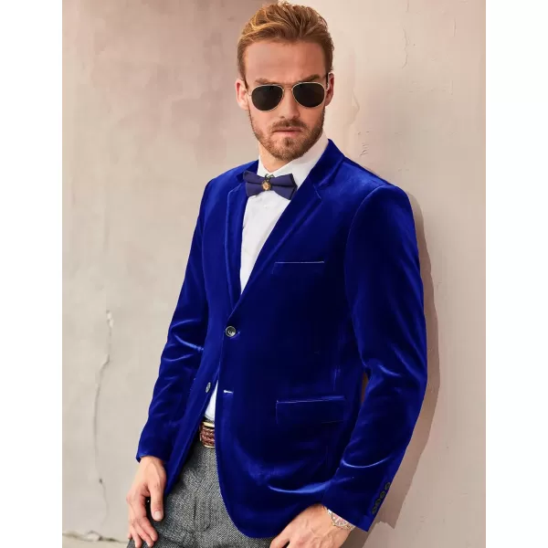 PJ PAUL JONES Mens Velvet Blazer Two Button Solid Slim Fit Blazer Sport Coat for Dinner Prom Wedding