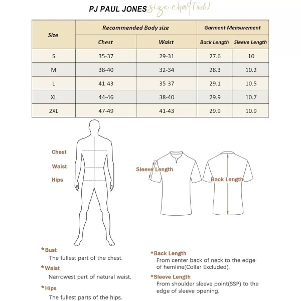 PJ PAUL JONES Men's Vintage Polo Shirt Geometric Patterns Stripe Knit Casual Button Down Shirts