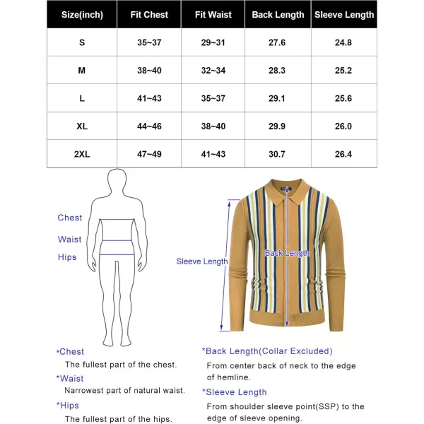 PJ PAUL JONES Mens Vintage Polo Shirt Striped Knit Long Sleeve Button Down Cardigan Sweater