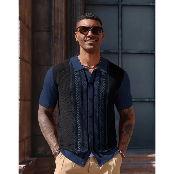 PJ PAUL JONES Mens Vintage Polo Shirts Contrast Stripe Retro Short Sleeve Knit Button Down Polo Shirt