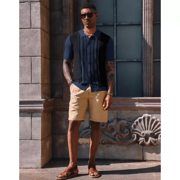 PJ PAUL JONES Mens Vintage Polo Shirts Contrast Stripe Retro Short Sleeve Knit Button Down Polo Shirt