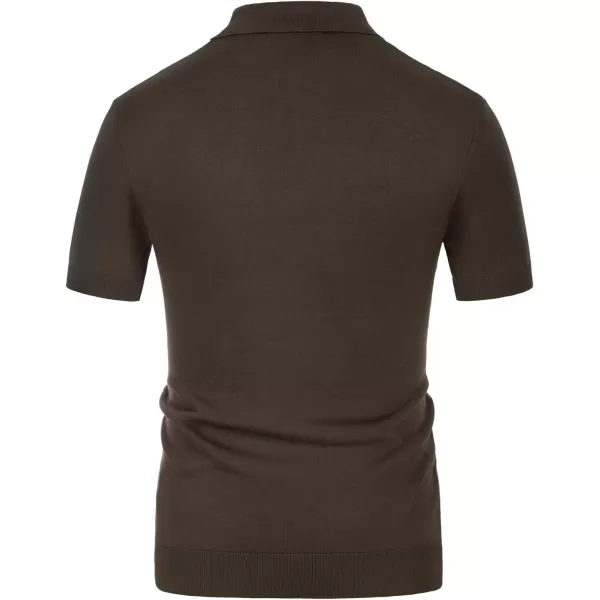 PJ PAUL JONES Men's Vintage Polo Shirts Lightweight Retro 70s Knit Houndstooth Golf Shirts