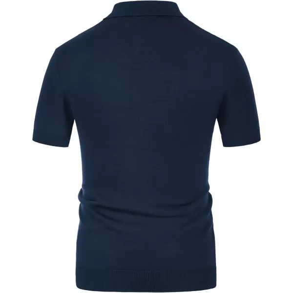 PJ PAUL JONES Men's Vintage Polo Shirts Lightweight Retro 70s Knit Houndstooth Golf Shirts