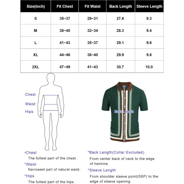 PJ PAUL JONES Men's Vintage Stripe Knit Polo Shirts Short Sleeve Stylish Button Down Cardigan Sweater