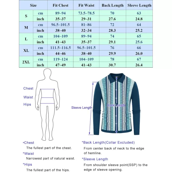 PJ PAUL JONES Men's Vintage Stripe Polo Shirt Casual Long Sleeve Button Knit Shirt