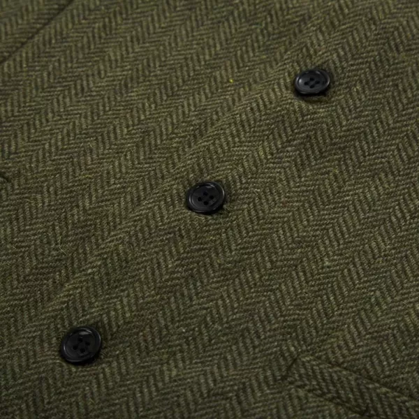 PJ PAUL JONES Men's Western Herringbone Tweed Suit Vest Wool Blend V Neck Slim Fit Waistcoat