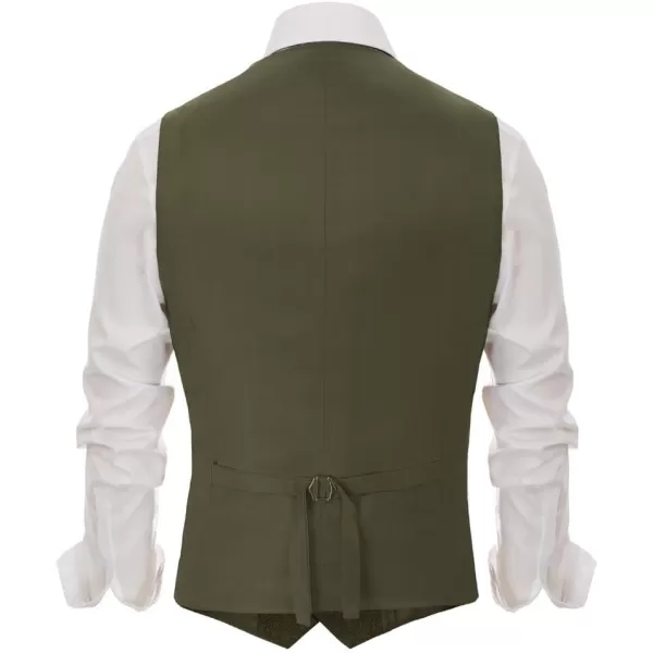 PJ PAUL JONES Men's Western Herringbone Tweed Suit Vest Wool Blend V Neck Slim Fit Waistcoat