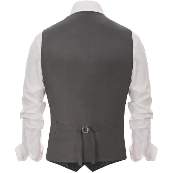 PJ PAUL JONES Men's Western Herringbone Tweed Suit Vest Wool Blend V Neck Slim Fit Waistcoat