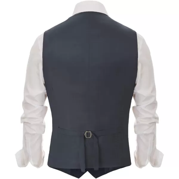 PJ PAUL JONES Men's Western Herringbone Tweed Suit Vest Wool Blend V Neck Slim Fit Waistcoat