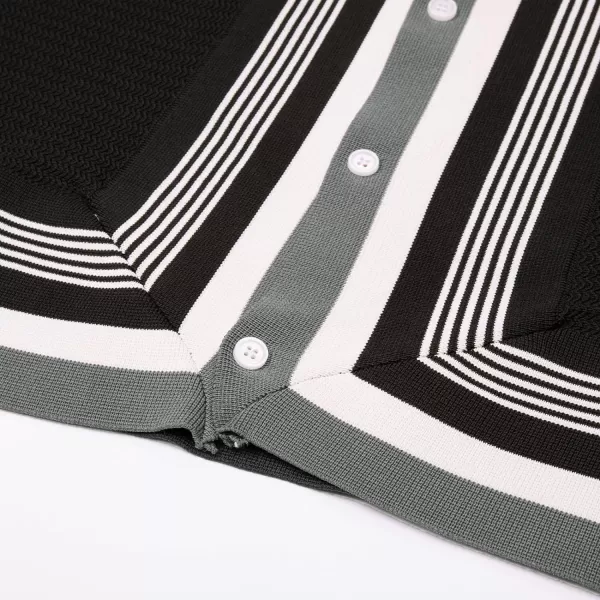 PJ PAUL JONES Men‘s Button Down Polo Shirts Striped Knitted Cardigan Sweaters