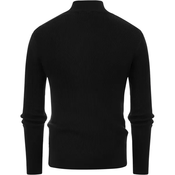 PJ PAUL JONES Quarter Zip Pullover Men Vintage Striped Sweater Thermal Turtlenecks for Winter