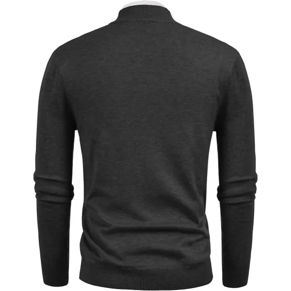 PJ Paul Jones Mens Casual 2-Way Zip Cardingan Sweater Stand Collar Full-Zip Sweater Jacket