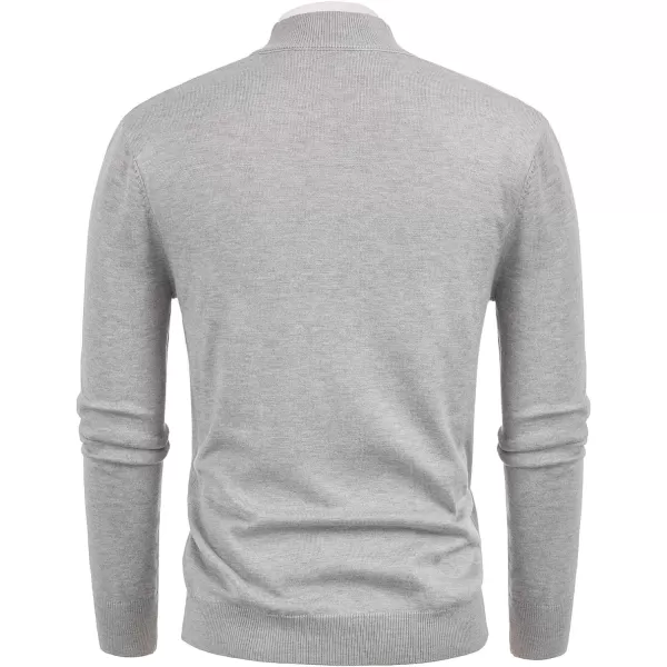PJ Paul Jones Mens Casual 2-Way Zip Cardingan Sweater Stand Collar Full-Zip Sweater Jacket