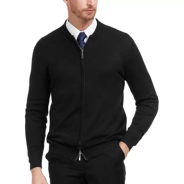 PJ Paul Jones Mens Casual 2-Way Zip Cardingan Sweater Stand Collar Full-Zip Sweater Jacket