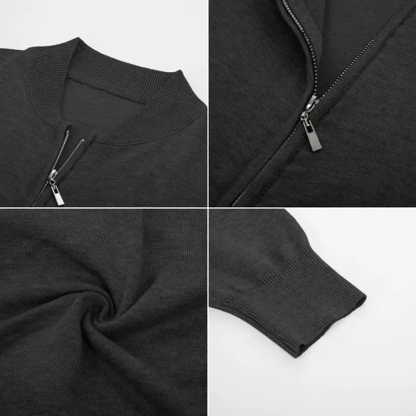 PJ Paul Jones Mens Casual 2-Way Zip Cardingan Sweater Stand Collar Full-Zip Sweater Jacket