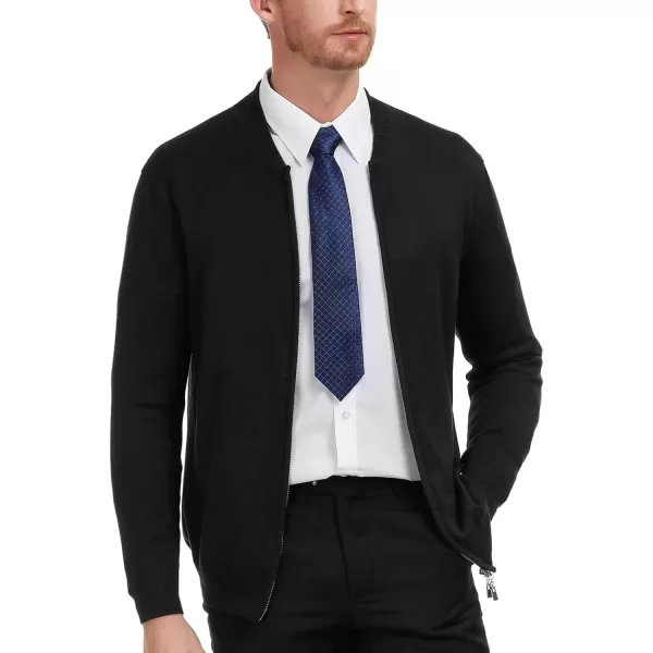 PJ Paul Jones Mens Casual 2-Way Zip Cardingan Sweater Stand Collar Full-Zip Sweater Jacket