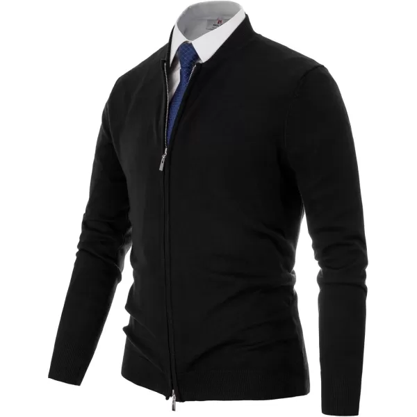 PJ Paul Jones Mens Casual 2-Way Zip Cardingan Sweater Stand Collar Full-Zip Sweater Jacket
