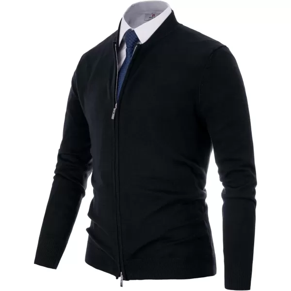 PJ Paul Jones Mens Casual 2-Way Zip Cardingan Sweater Stand Collar Full-Zip Sweater Jacket