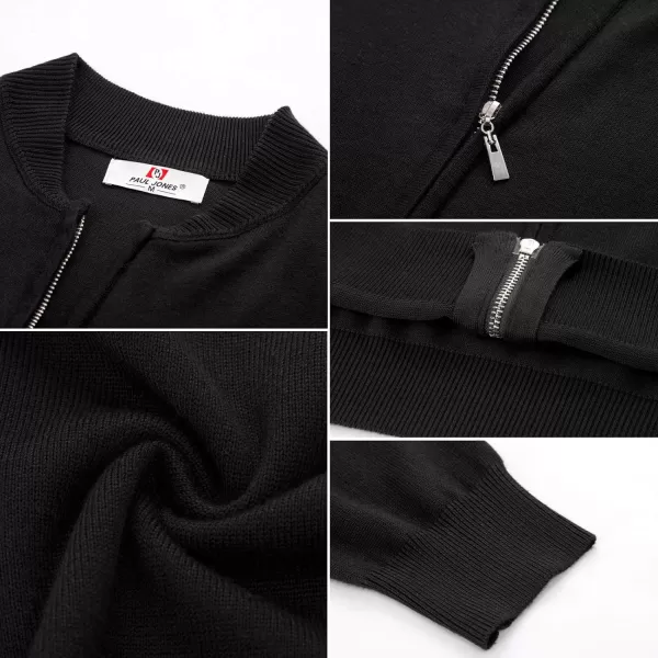 PJ Paul Jones Mens Casual 2-Way Zip Cardingan Sweater Stand Collar Full-Zip Sweater Jacket