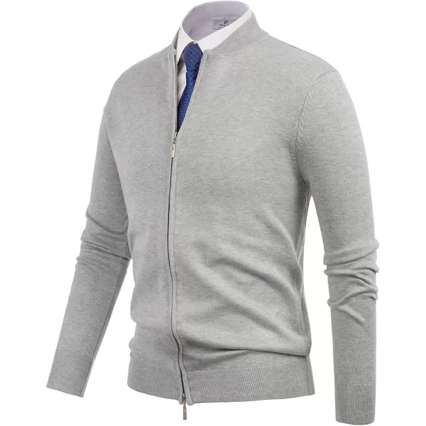 PJ Paul Jones Mens Casual 2-Way Zip Cardingan Sweater Stand Collar Full-Zip Sweater Jacket