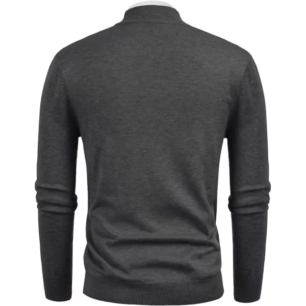 PJ Paul Jones Mens Casual 2-Way Zip Cardingan Sweater Stand Collar Full-Zip Sweater Jacket
