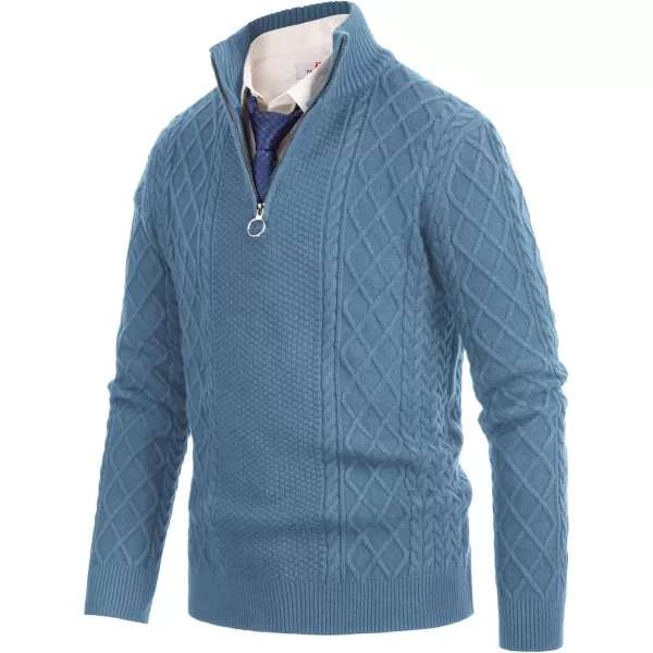 PJ Paul Jones Men's Casual Quarter-Zip Sweaters Cable Knit Thermal Pullover