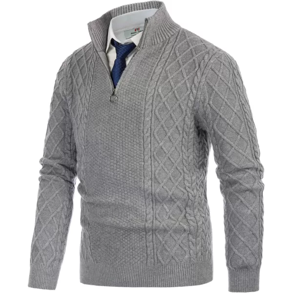 PJ Paul Jones Men's Casual Quarter-Zip Sweaters Cable Knit Thermal Pullover