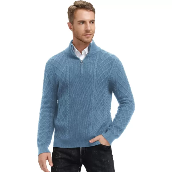 PJ Paul Jones Men's Casual Quarter-Zip Sweaters Cable Knit Thermal Pullover
