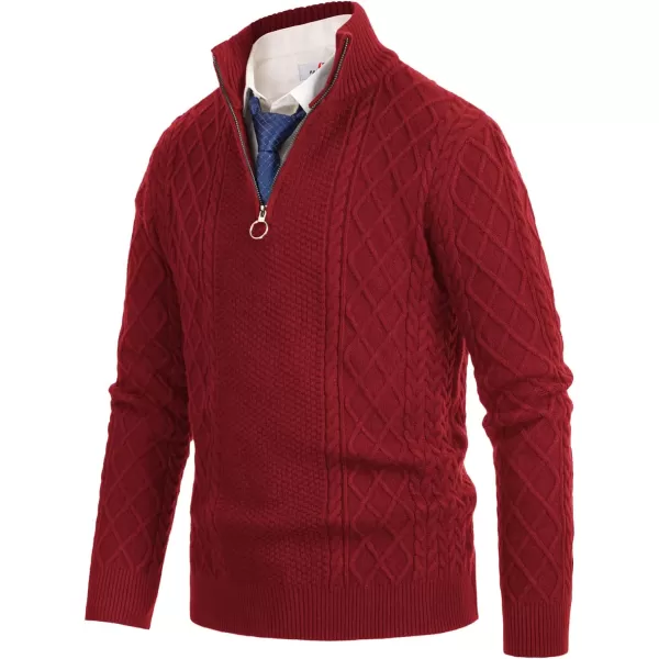 PJ Paul Jones Men's Casual Quarter-Zip Sweaters Cable Knit Thermal Pullover