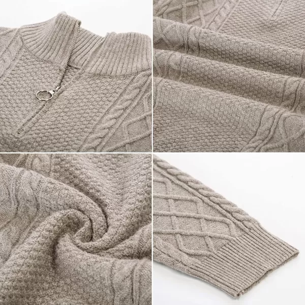 PJ Paul Jones Men's Casual Quarter-Zip Sweaters Cable Knit Thermal Pullover