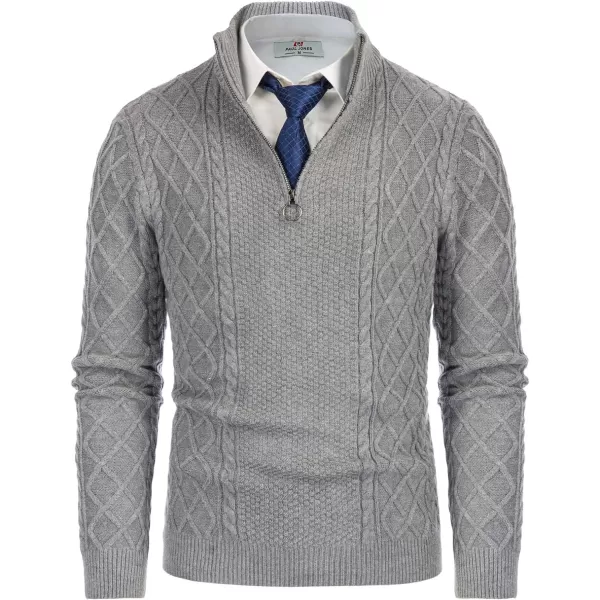 PJ Paul Jones Men's Casual Quarter-Zip Sweaters Cable Knit Thermal Pullover
