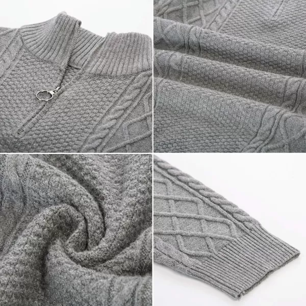PJ Paul Jones Men's Casual Quarter-Zip Sweaters Cable Knit Thermal Pullover