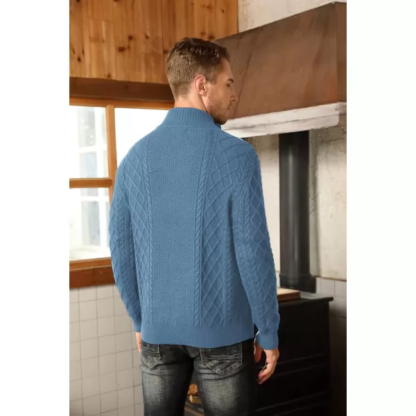 PJ Paul Jones Men's Casual Quarter-Zip Sweaters Cable Knit Thermal Pullover