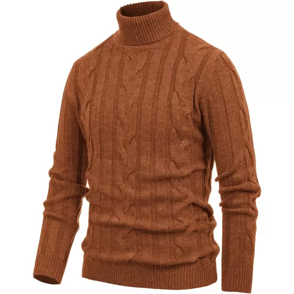 PJ Paul Jones Men's Casual Turtleneck Sweaters Cable Knit Thermal Pullover Sweater