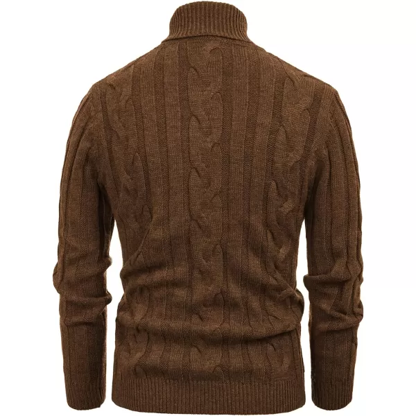 PJ Paul Jones Men's Casual Turtleneck Sweaters Cable Knit Thermal Pullover Sweater