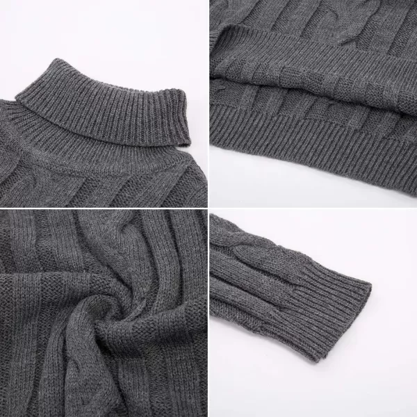 PJ Paul Jones Men's Casual Turtleneck Sweaters Cable Knit Thermal Pullover Sweater