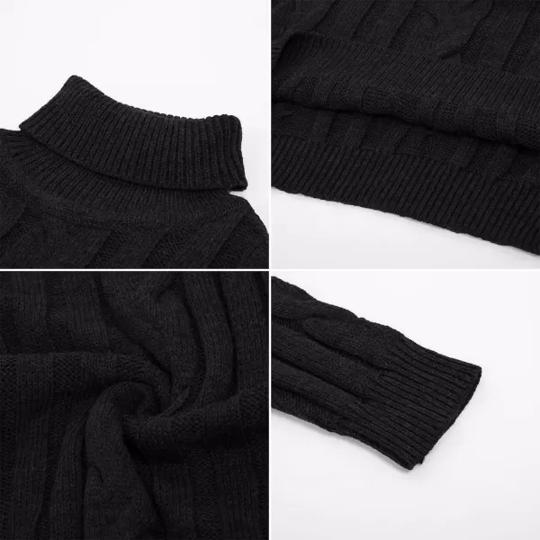 PJ Paul Jones Men's Casual Turtleneck Sweaters Cable Knit Thermal Pullover Sweater