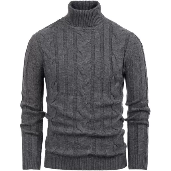 PJ Paul Jones Men's Casual Turtleneck Sweaters Cable Knit Thermal Pullover Sweater