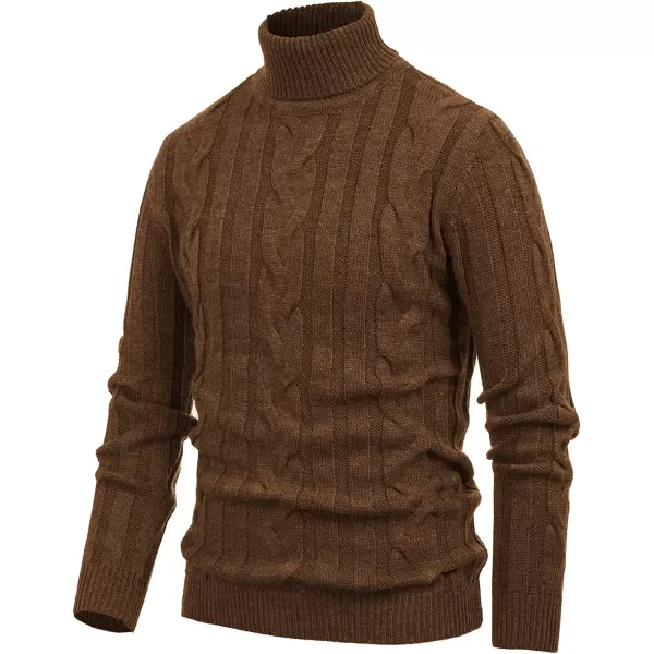 PJ Paul Jones Men's Casual Turtleneck Sweaters Cable Knit Thermal Pullover Sweater