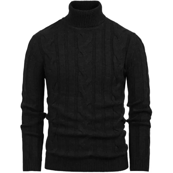 PJ Paul Jones Men's Casual Turtleneck Sweaters Cable Knit Thermal Pullover Sweater