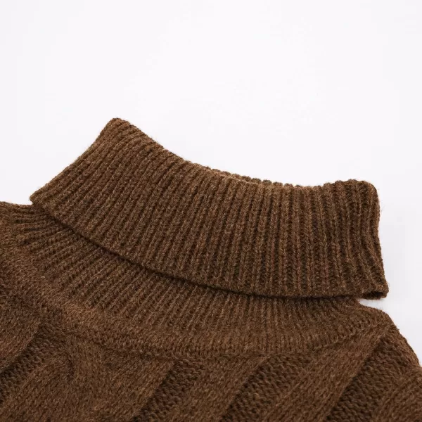 PJ Paul Jones Men's Casual Turtleneck Sweaters Cable Knit Thermal Pullover Sweater