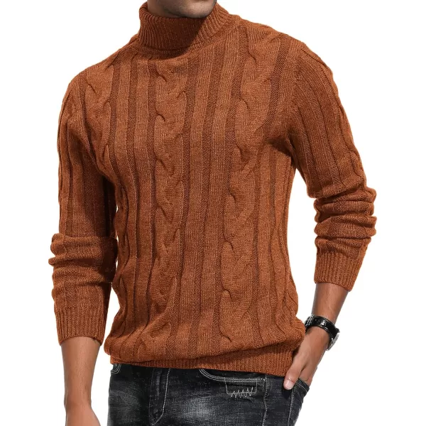 PJ Paul Jones Men's Casual Turtleneck Sweaters Cable Knit Thermal Pullover Sweater