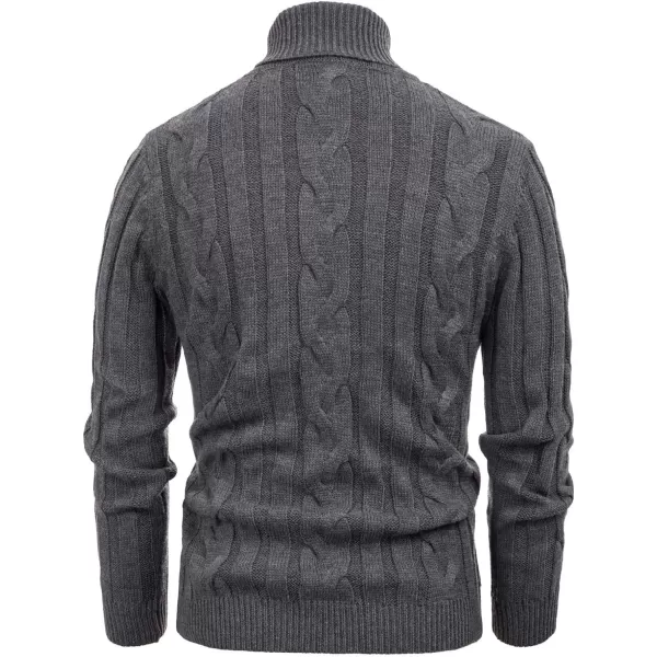 PJ Paul Jones Men's Casual Turtleneck Sweaters Cable Knit Thermal Pullover Sweater