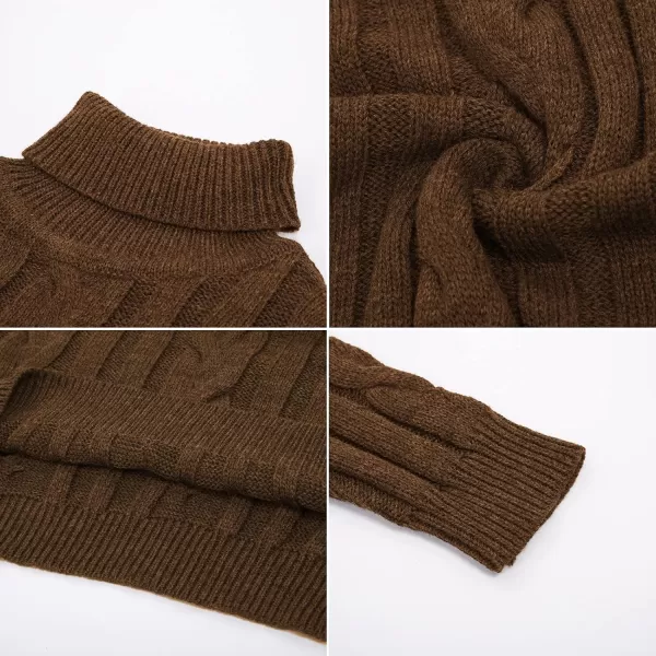 PJ Paul Jones Men's Casual Turtleneck Sweaters Cable Knit Thermal Pullover Sweater