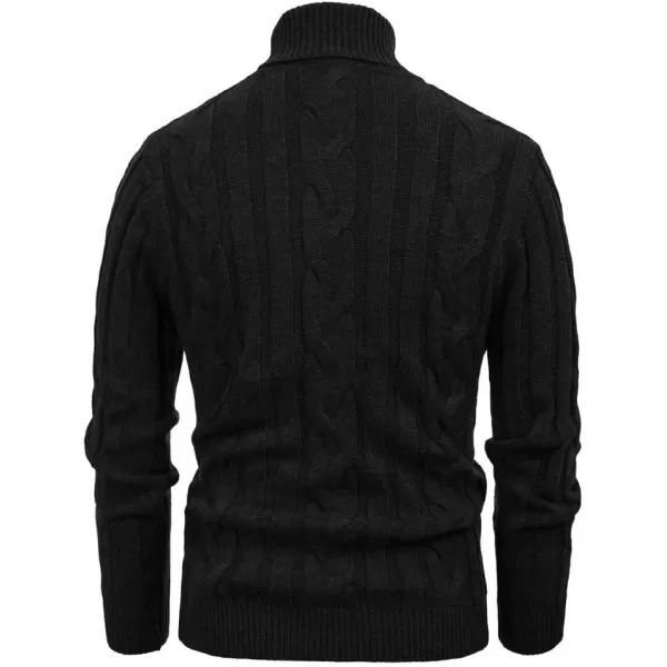 PJ Paul Jones Men's Casual Turtleneck Sweaters Cable Knit Thermal Pullover Sweater