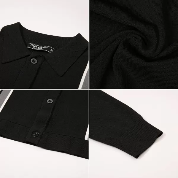 PJ Paul Jones Mens Knitting Stretch Golf Polo Shirts Lightweight Tee Shirts