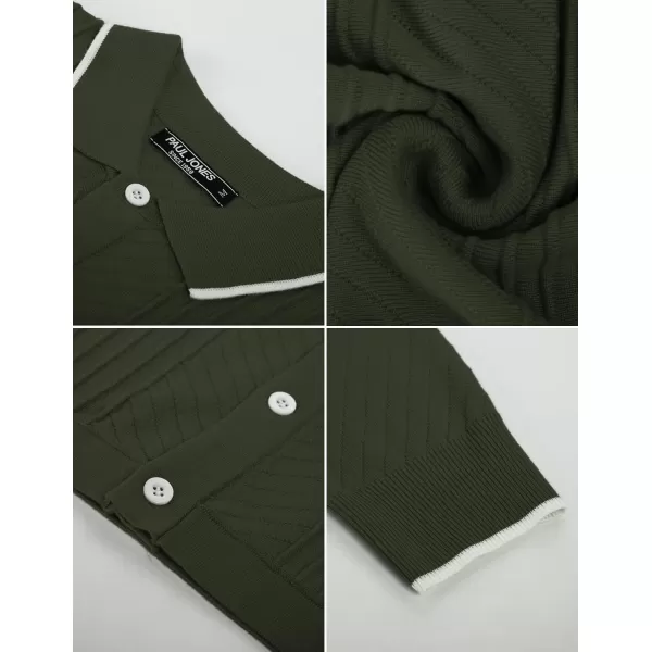PJ Paul Jones Mens Knitting Stretch Golf Polo Shirts Lightweight Tee Shirts